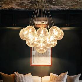 Rrtyo 721805618961 13/ 19-light Modern Glam Large Sputnik Cluster Glass Globe