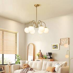 Rrtyo 754168736546 6/ 10-light Mid-century Modern Black/ Brasss Round Sputnik