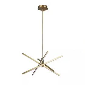 81010000038748 Rrtyo Calvin 24-watt 4-light Integrated Led Gold Bar Chandelier With Metal Shade