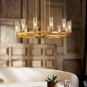 81010000051208 Rrtyo Damitri 12-light Brushed Gold Industrial Vintage Chandelier Few Scratches