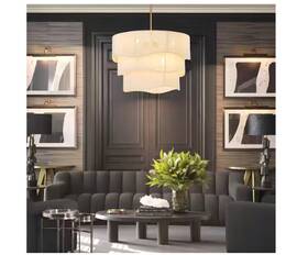 81010000055338 Rrtyo Knuth 6-light 3-tiered Modern Farmhouse Drum Rope Chandelier For Dining Ro