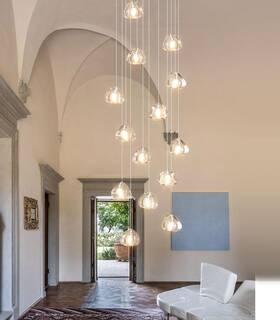 Rs0036-14 Rs Lighting 14 Lights Chandeliers Modern Led Crystal Ceiling Light Flush Mount Sloped Hig