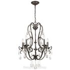 1000049088 Rubbed 5-light Bay Oil Chandelier Bronze Hampton Kajam Crystal
