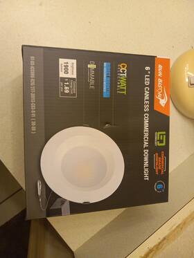 Run Bison 974296911576 6 Inch 120-277v Led Recessed Lighting With J-box Wattage Adjustable New In Box
