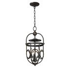 Wi352342 Rust Belle Chasse World 3-light Imports Iron Pendant