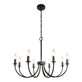 M3-w6dj-335v Rviezza Black Farmhouse Chandeliers 8 Light Rustic Iron Classic Candle Ceili