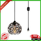 S017009000001 Light Hanging Plug In Pendant Black Swag Hooks Ceiling Lamp