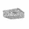 S5516c12 Unbranded 4 Light 12 X 5.5 Cascade Square Shape Clear Crystal Flush Mount Ceiling