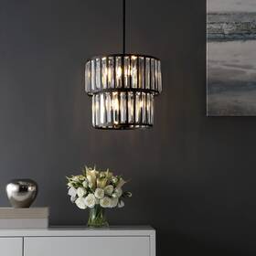 Safavieh 195058337144 Lighting Collection Crissa Art Deco Black/clear Crystal Chandelier