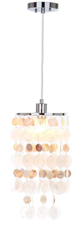 Safavieh 889048179424 Lighting Collection Modern Capiz Sea Shell Boho Coastal Cream 9-inch Diameter
