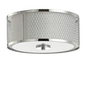 Flu4031a Safavieh 889048614956 Braydon Chrome And White 2-light Led Bulbs Included Flush Mount