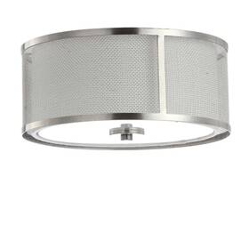 Flu4038a Safavieh 889048615038 Eldon Nickel And White 2-light Led Bulbs Included Flush Mount