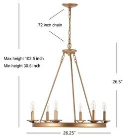 2172757051 Safavieh Cha4015b Joris 6lt 26.25 Inch Chandelier Reduced Price