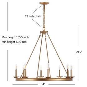 Safavieh Cha4016b Fauna 8lt 34 Inch Chandelier Reduced Price 4172700430