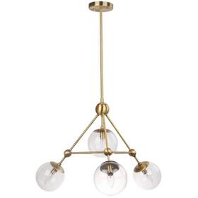 Pnd4006a Safavieh Pendant Light Sputnik Globe Hanging 4-light With Clear Glass Shade