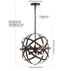 2172782665 Safavieh Pnd4053a Brycen 6lt 16.5 Inch Pendant Reduced Price