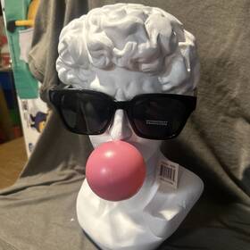 19092 Sagebrook Home White Polyresin 13 Inch Greek God Head Sculpture With Bubble Gum A