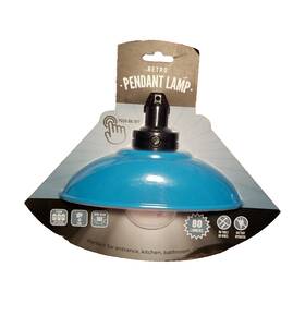 Samsonico 638688591826 Retro Pendant Lamp Battery Operated Light Blue In Color