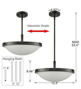 B0chm2vsqx Samteen Modern Pendant Light Round Ceiling Fixture Adjustable Height