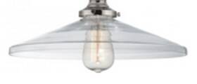 60-5408 Satco 25/1289 Nuvo Replacement Vintage Pendant Clear Glass Shade For