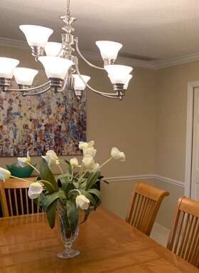 60-181 Satco 9 Light Chandelier With Alabaster Glass Brushed Nickel Finish