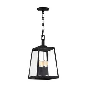 6584 Satco 60/6584 Halifax 17.75 Inch 4-light Matte Black Dimmable Outdoor Pendant Light With Clear