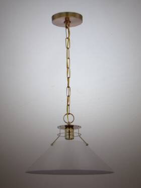 7526 Satco 60/7526 Outpost 60w 1-light Burnished Brass Pendant Light With Matte White Shade