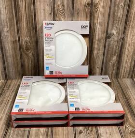 S9339 Satco Lighting 9 Inch Led Flush Mount Round Drum Ceiling Fixture 3000k 40k Hours New