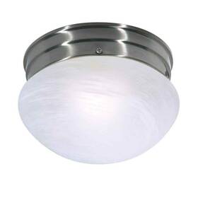 Sf76 Satco Sf76/671 Nuvo 8 Inch 1-light Brushed Nickel Traditional Semi-flush Mount With Alabaster