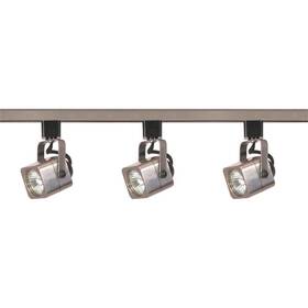 Tk347 Satco Track Lighting Kit Halogen Dry Rated Adjustable Lamp Head Brushed Nickel