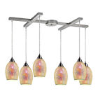 73041-6 Satin Nickel Light 6 Lighting Pendant Elk Avalon