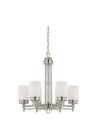 180251 - Satin Id Chandelier 6 Light White Glass