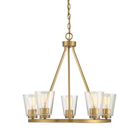 1-1021-5-322 Savoy House 1-1021-5 Calhoun 5 Light 25 Inch W Ring Chandelier - Brass