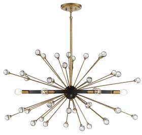 1-1858-6-62 Savoy House Ariel 6-light Oval Chandelier In Como Black With Gold