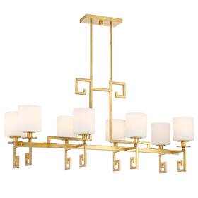 1-2305-8-260 Savoy House 1-2305-8 Quatrain 8 Light 41 Inch W Linear Chandelier - True Gold
