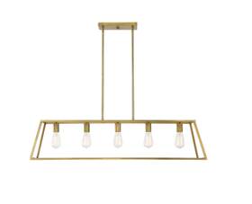 1-327-5-322 Savoy House Denton 5 Light Linear Chandelier Brass 45 Inch Wide