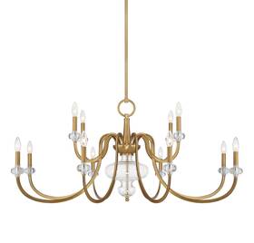 1-5803-12-322 Savoy House 1-5803-12 Bergdorf 12 Light 50 Inch W Taper Candle Style - Brass