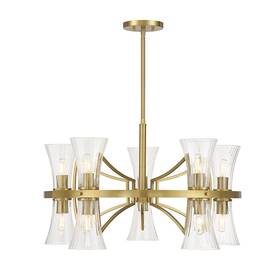 1-9704-10-322 Savoy House Bennington 10-light Chandelier Warm Brass -