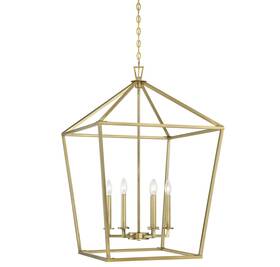 1-322-6-322 Savoy House 3-322-6-322 Townsend 6-light Foyer Pendant In A Warm Brass Finish