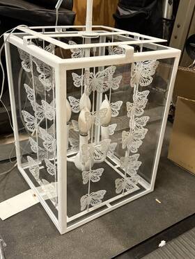 3-4197-4-83 Savoy House Used As Display Birch 4-light Pendant In Bisque White