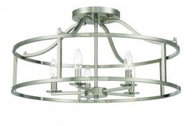 6-1679-5-sn Savoy House 6-1679-5 Stockton 5 Light 24 Inch W Semi-flush Drum - Nickel