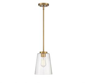 7-1027-1-322 Savoy House - 1 Light Mini-pendant-11 Inches Tall By 8 Wide-warm Brass