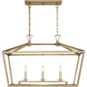1-423-3-322 Savoy House Lighting Townsend Island Light Warm Brass