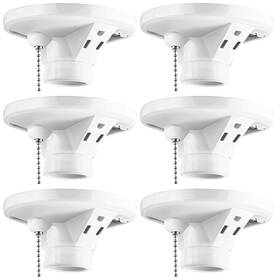 Fas-saysurey-1037 Saysurey 6 Pack Porcelain Light Socket With Outlet And Pull Chain Fixture Bulb Soc
