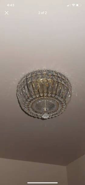 5890 Schonbek Crystal Flush Mount Chandelier Light Bed/hall/bath
