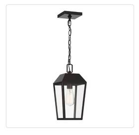 Scott Living 445028778778 Easy Light 14.25 Inch 1-light Black Outdoor Pendant With Clear Beveled Glass