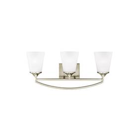4424503en3-962 Sea Gull Lighting Seagull 3-light Brushed Nickel Wall Bathroom
