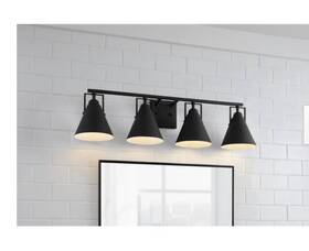 6001504-112 Sea Gull Lighting Insdale 4 Light Linear Chandelier Black/steel -