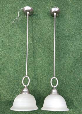 61190-962 Sea Gull Lighting 61190 Pendant Brushed Nickel Frosted Shade Set Of 2 - Nice