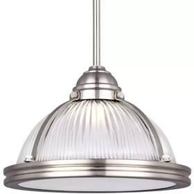 6506091s-962 Sea Gull Lighting Pratt Street Integrated Led 11 Inch Pendant Brushed Nickel